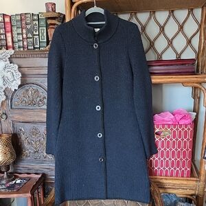 $255 COCOGIO Wool Knit Italian thick SweaterCoat Flattering Warm Guc Firm$ READ